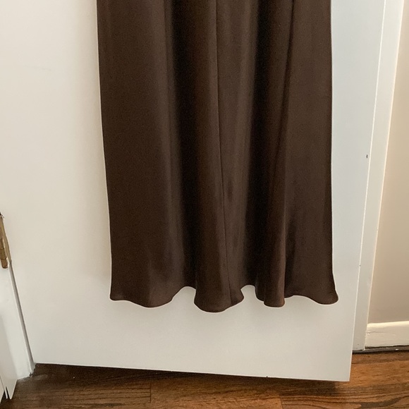 Brown silk Adrianna Papell formal halter dress - Picture 6 of 6